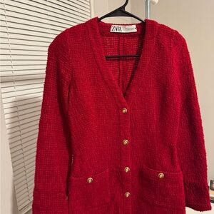 Zara Vibrant Red Knit Dress
